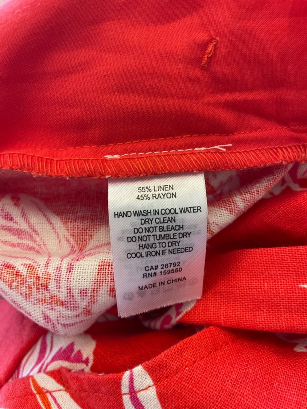 New Maison D’ Amelie linen blend Red Floral Wide-Leg cropped Pants SZ S - Picture 7 of 10